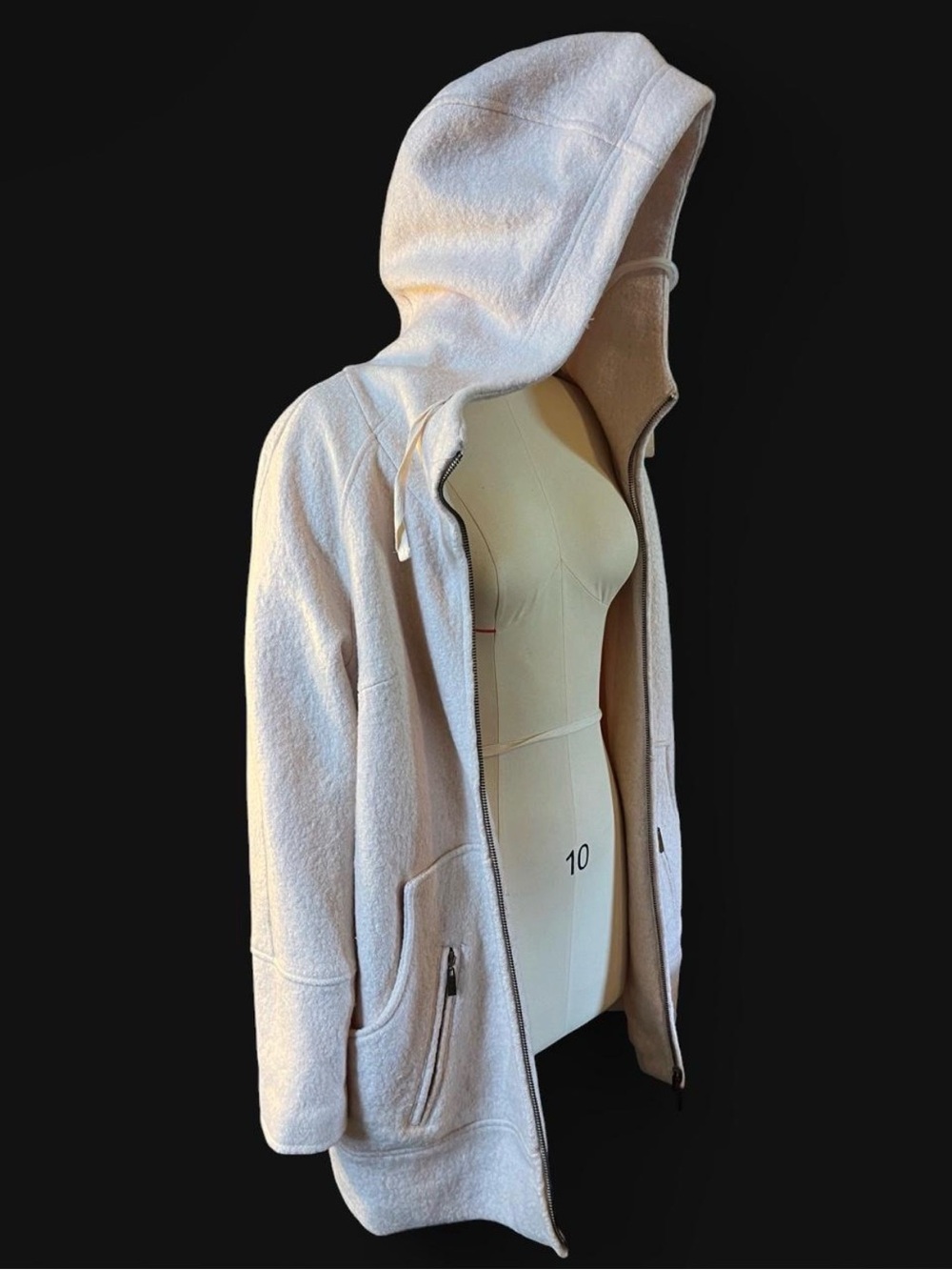New York & Company Light Pink Wool Blend Zip Up Winter Coat Hoodie